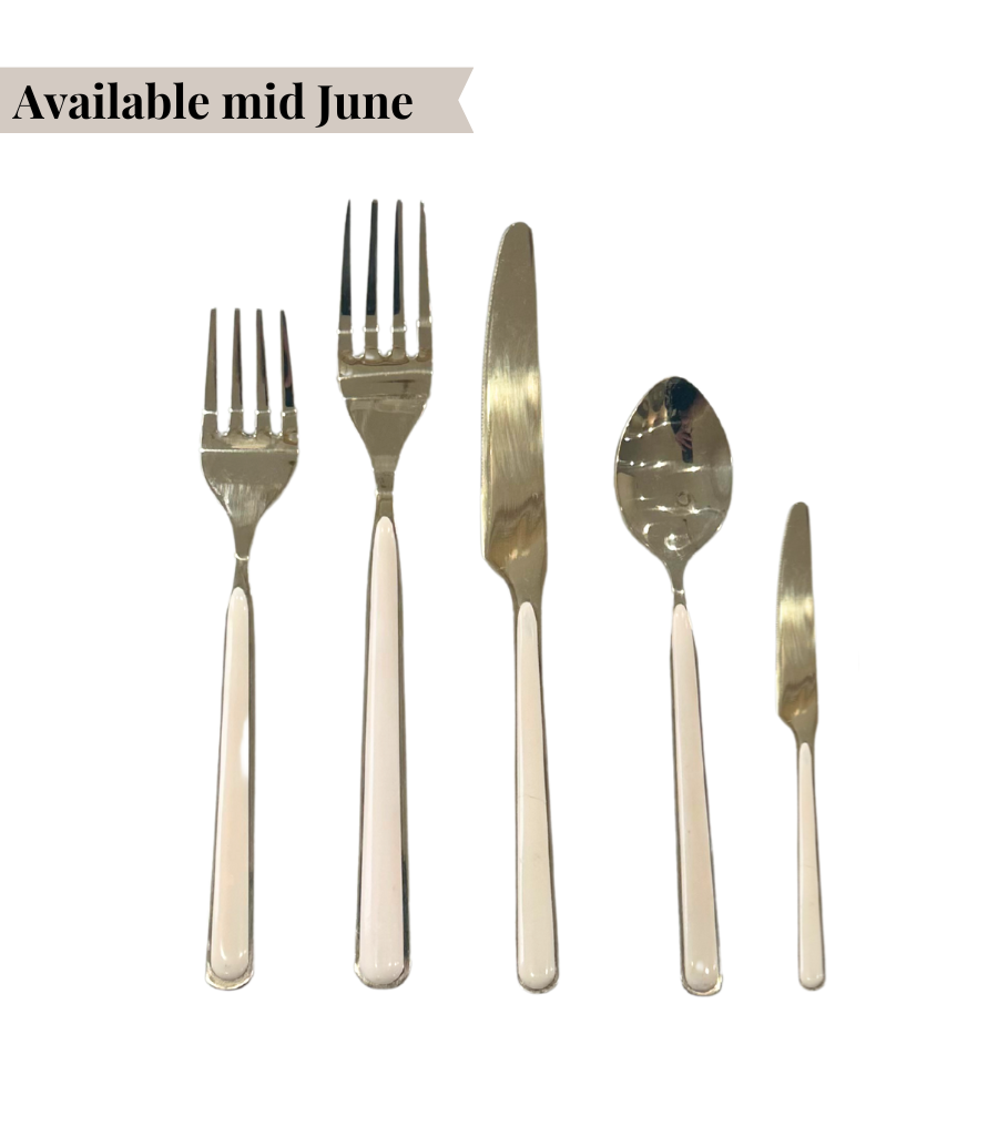 Leah Flatware - Cream/Champagne Gold