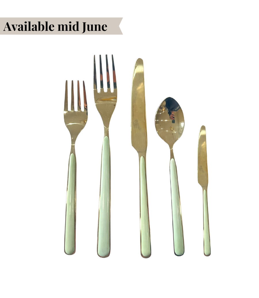 Leah Flatware - Sage/Champagne Gold