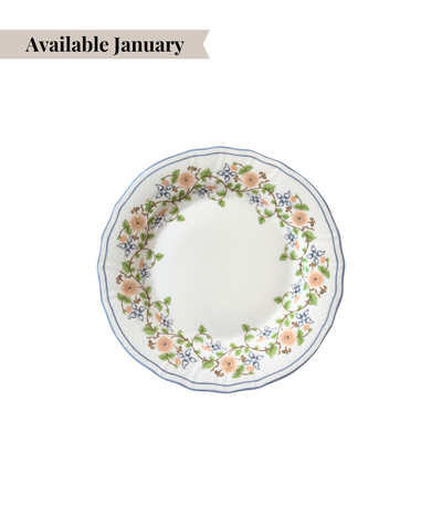 bread plate with garden floral design