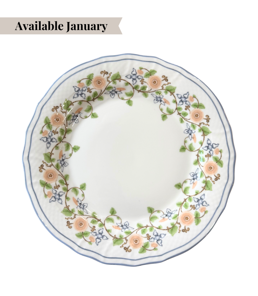 charger plate with garden floral design