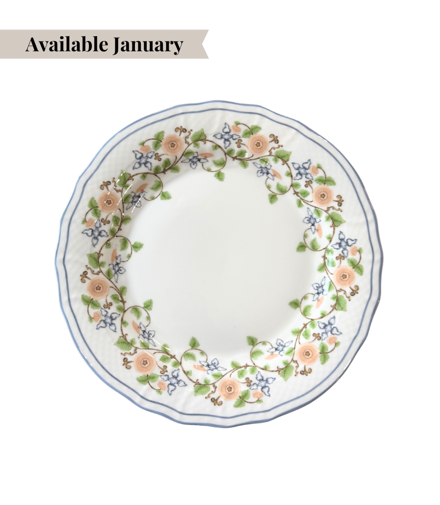 dinner plate with garden floral design