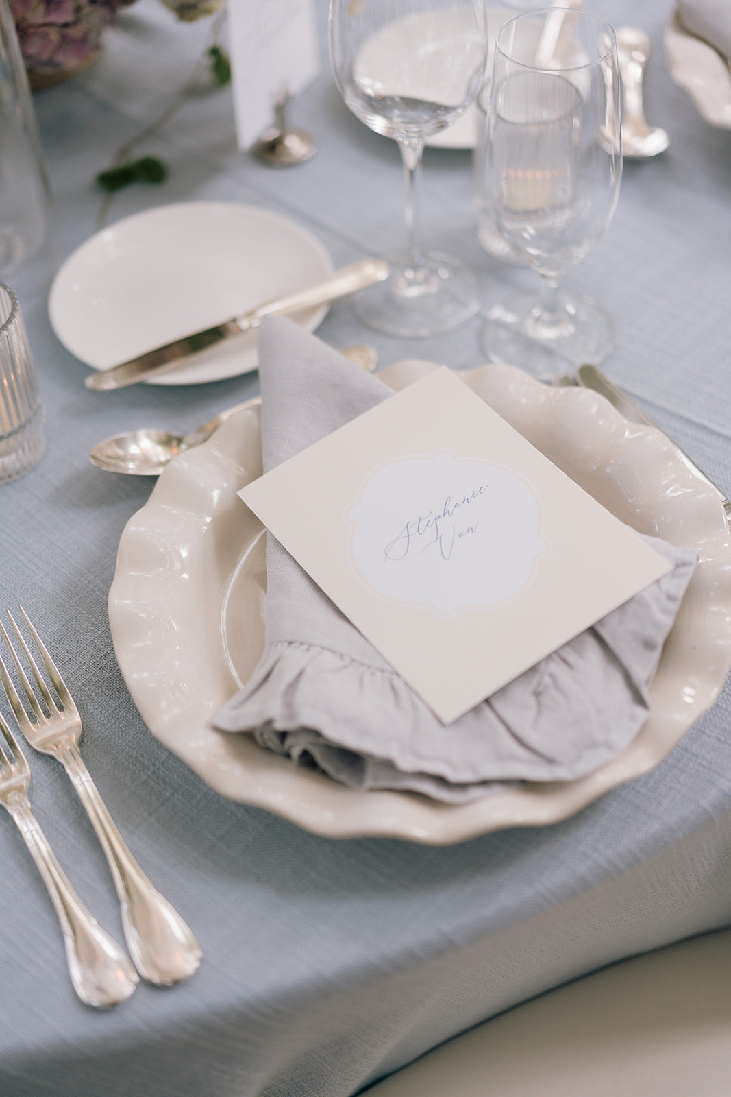 Ruffle Napkin - Light Blue