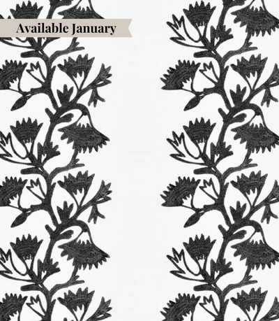 black floral embroidered linen tablecloth 