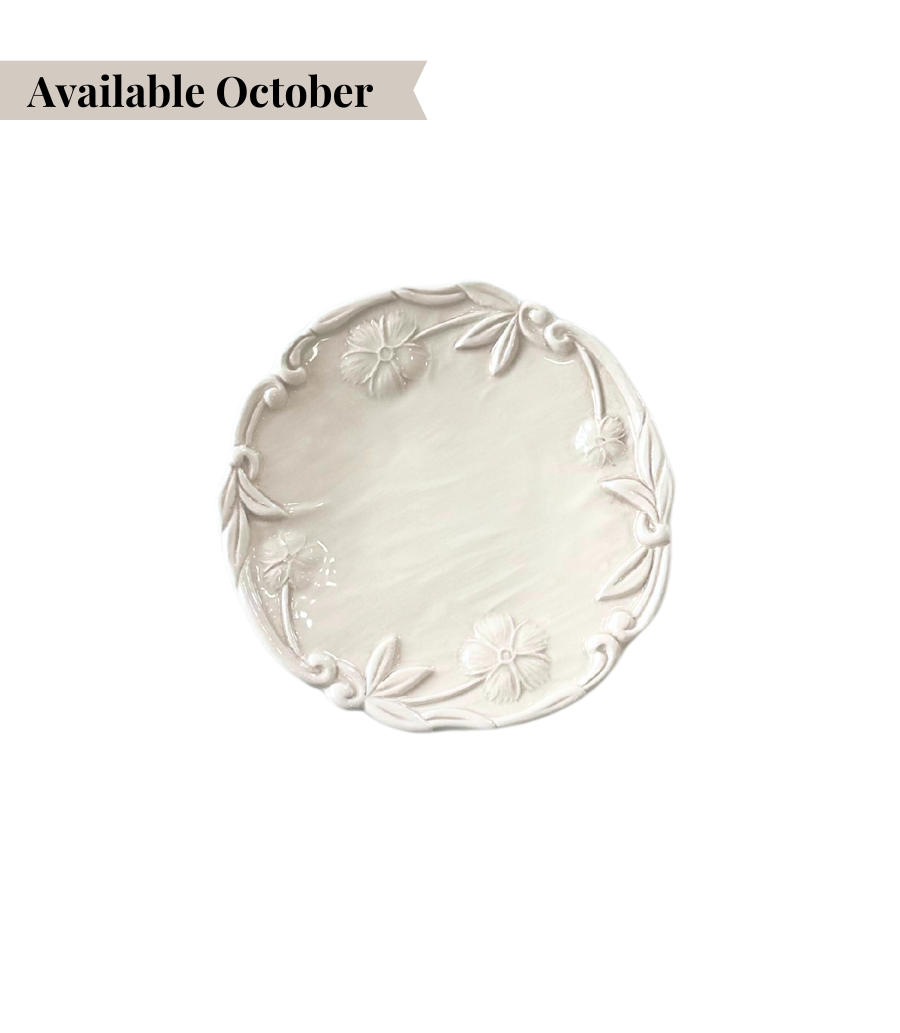 Embossed Floral Bread Plate