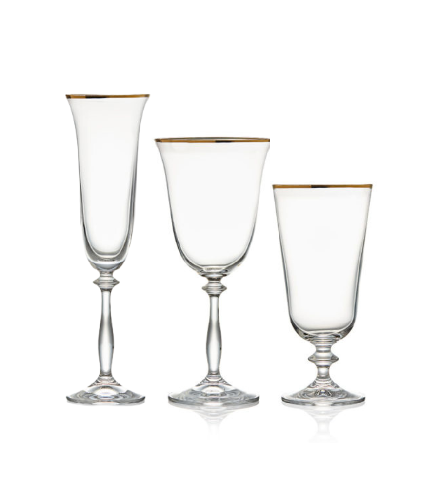 Double Band Glassware - Gold