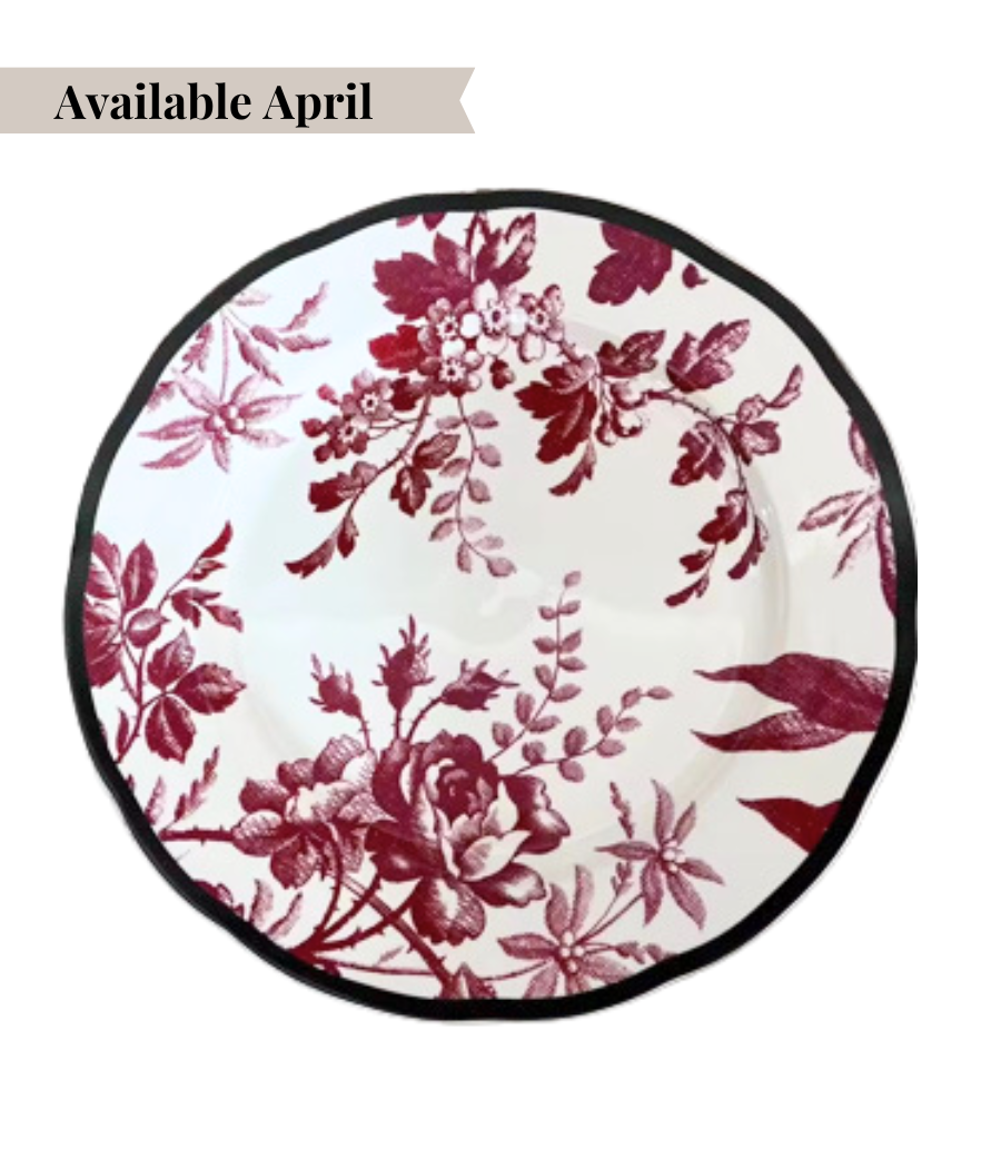 Red Floral Charger Plate