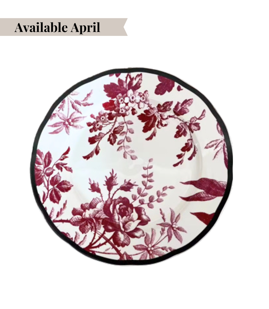 Red Floral Dinner Plate