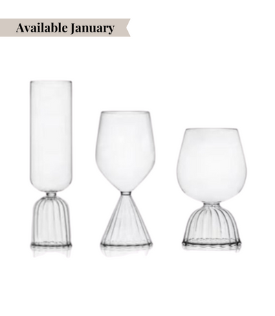 clear glassware with geometrical shape