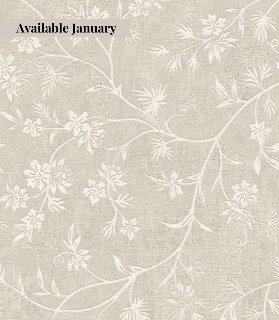 Cream Floral Linen 132" Round