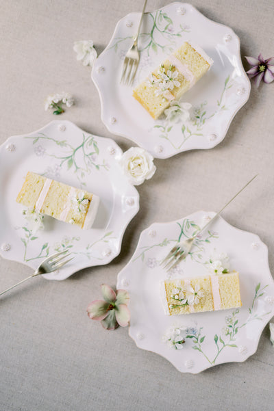 Floral Sketch Salad Plate