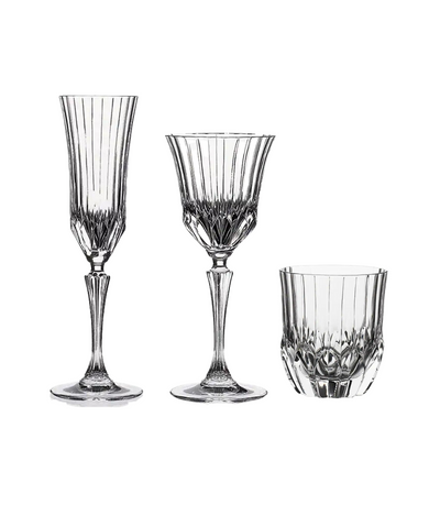 clear crystal glassware with elegant tapered shape 