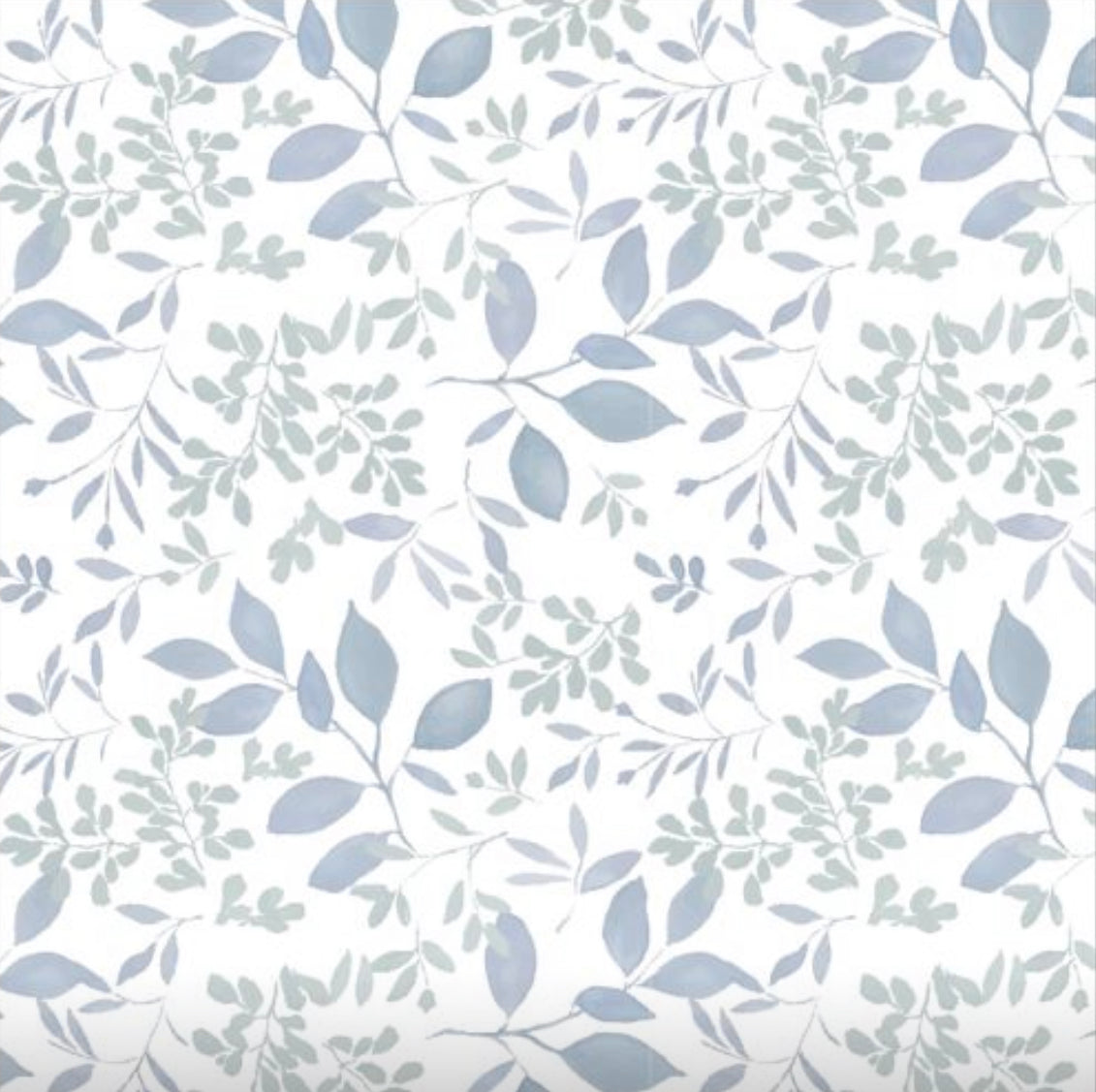 linen tablecloth with blue floral pattern 