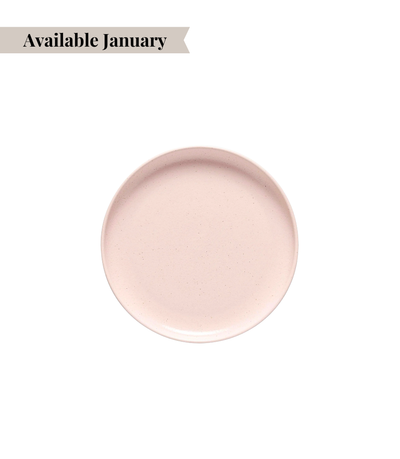 blush ceramic bread plate with a matte finish