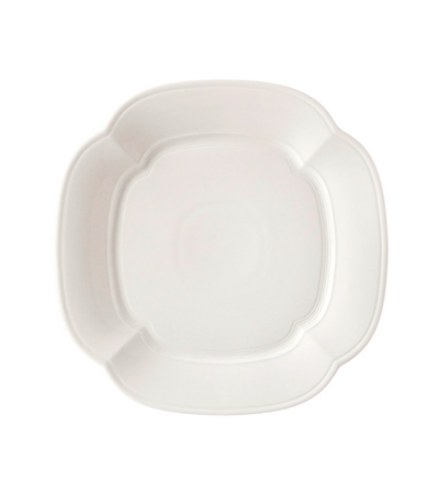 White porcelain dinner plate with unique shape