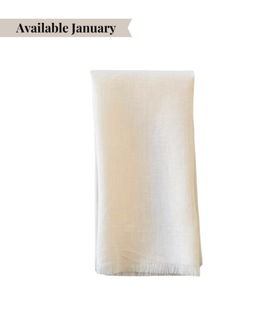 ivory fringe linen napkin