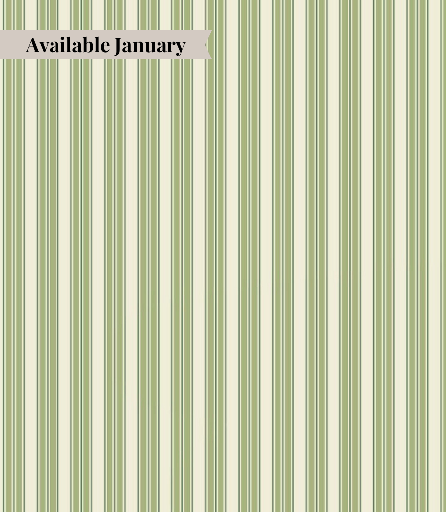 table linen with a green stripe pattern
