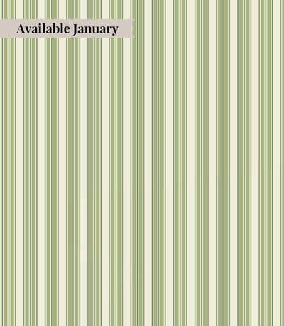 table linen with a green stripe pattern