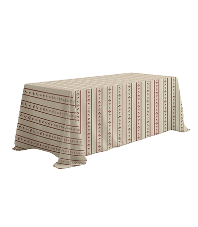Maroon Floral Linen 132" Round