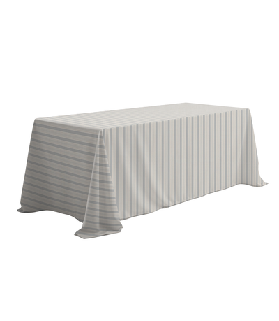 Greige Slate Stripe Linen 108"x156" Buffet