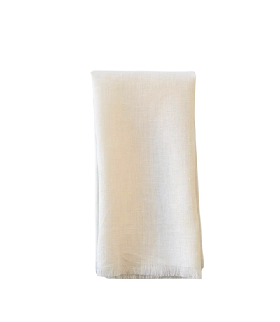 ivory fringe linen napkin