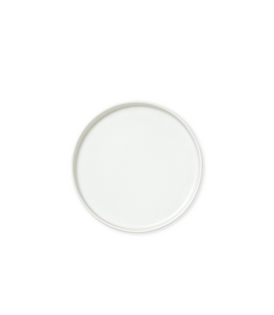 white bread plate with raised edge 
