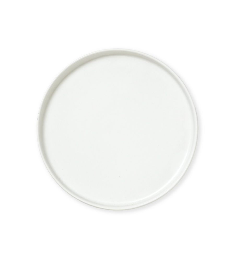 white salad plate with raised edge 