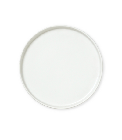 white salad plate with raised edge 
