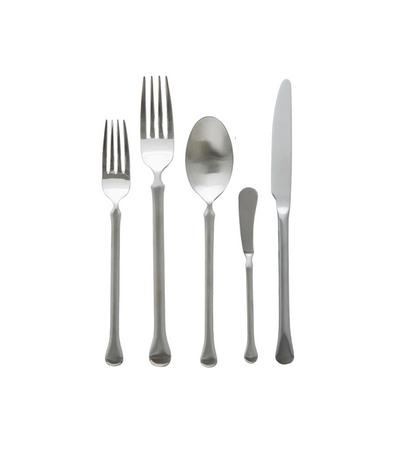 matte silver cutlery with a modern tapered shape