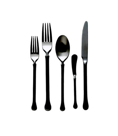 matte black cutlery with a modern tapered shape