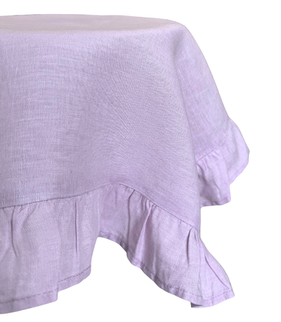 lilac overlay table linen