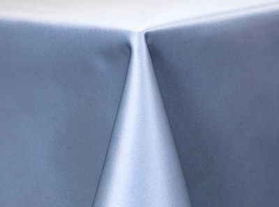 dusty blue satin tablecloth
