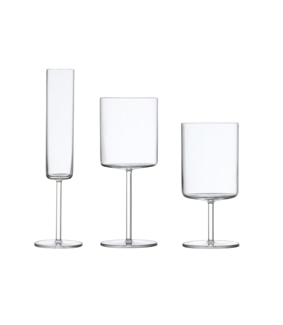 clear glassware with cylindrical flat bottom shape 