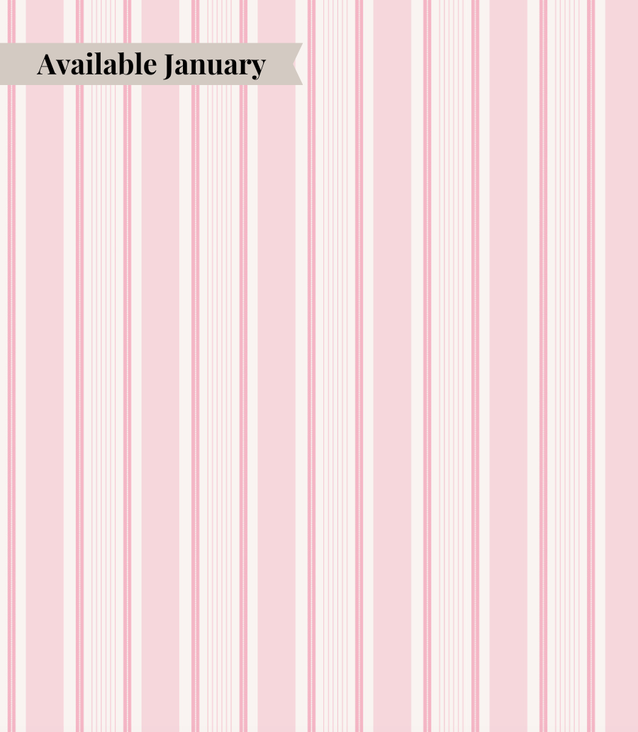 pink and white tablecloth with linear pattern