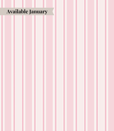 pink and white tablecloth with linear pattern