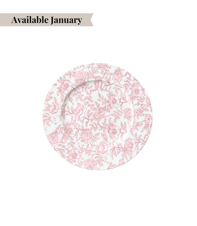 bread plate with pink floral pattern 