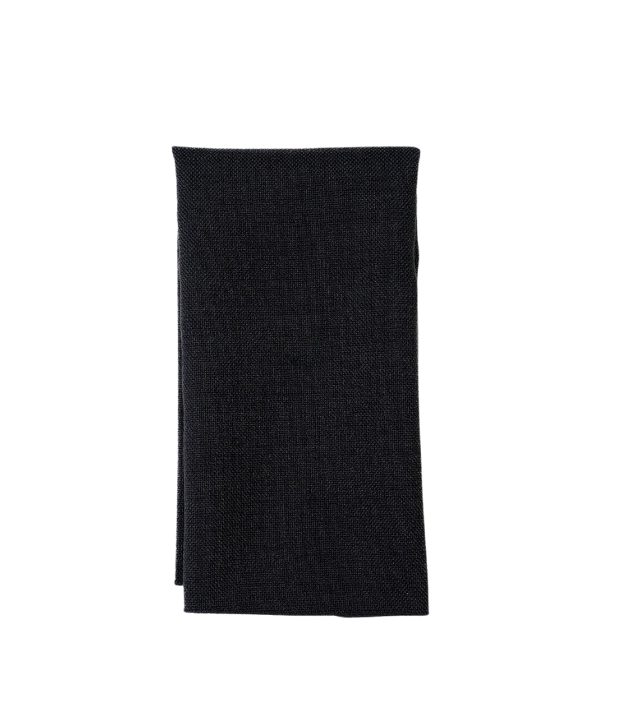 black textured linen napkin