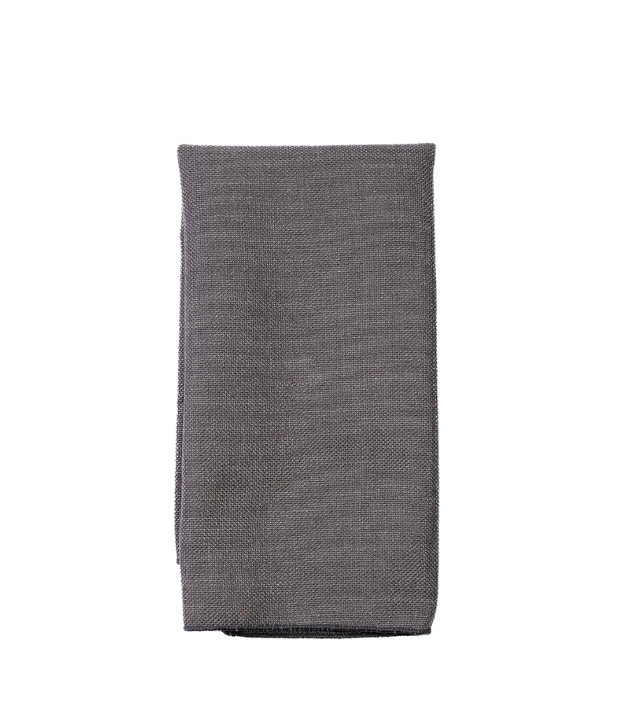 charcoal textured linen napkin