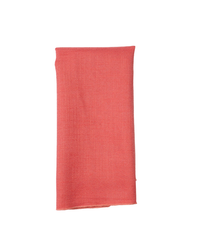coral textured linen napkin