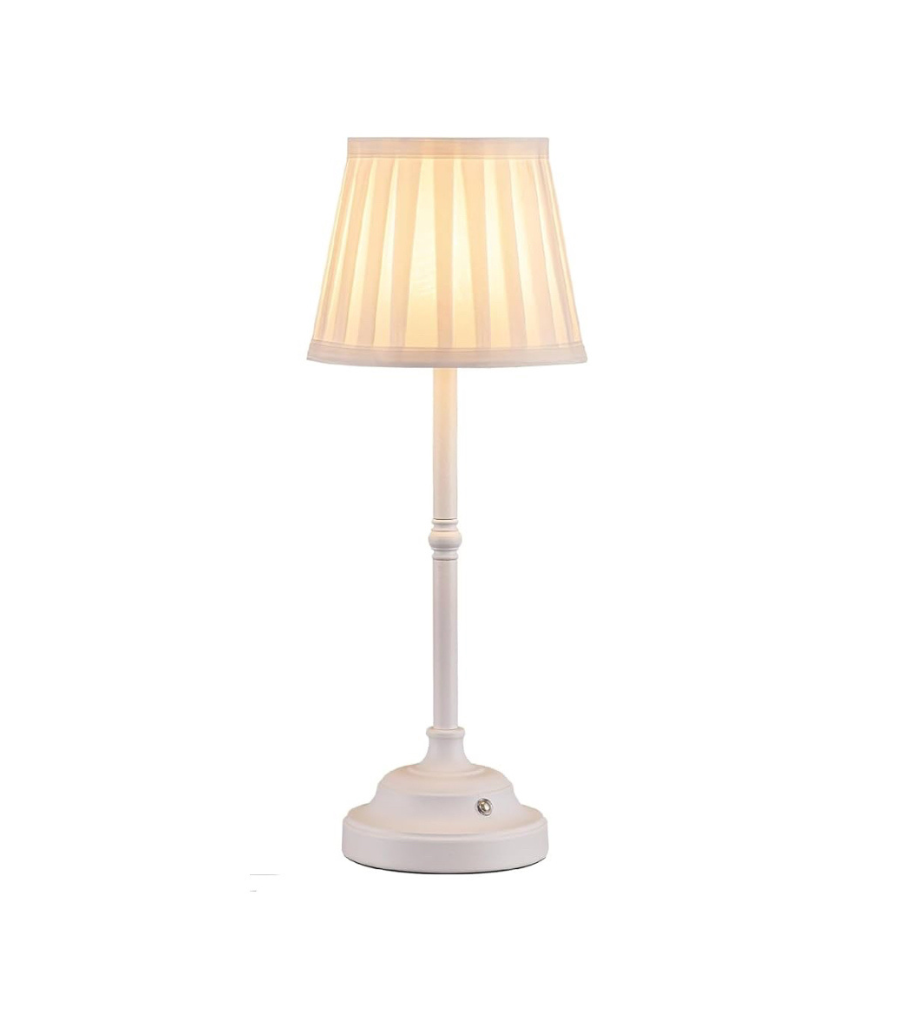 white table lamp with white base