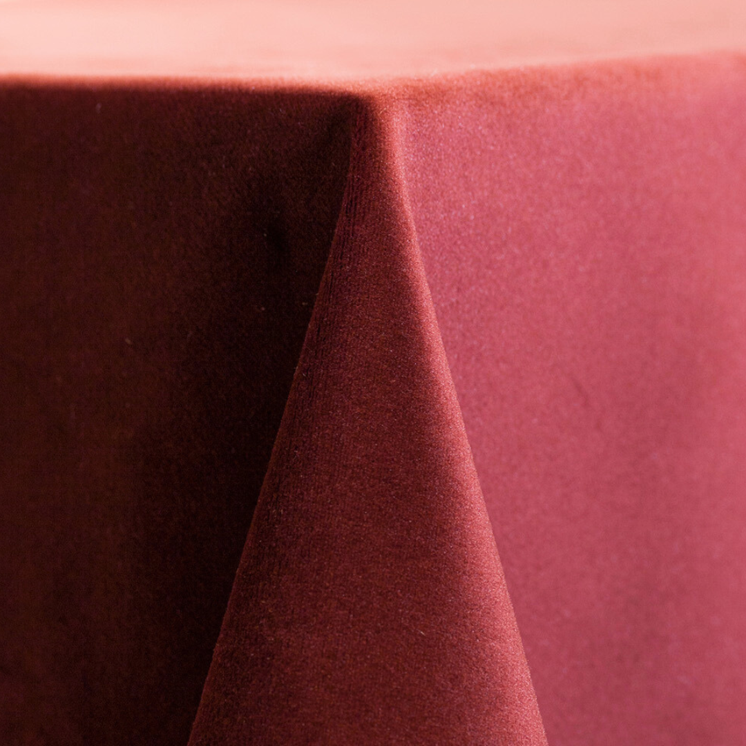 dark red velvet tablecloth 