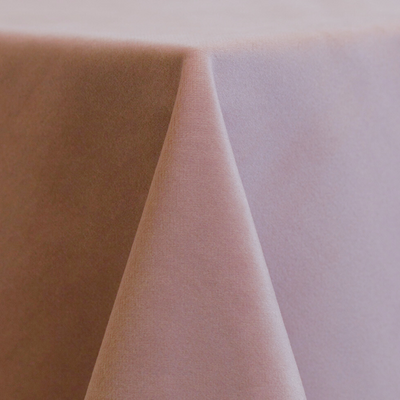 rose coloured velvet tablecloth 