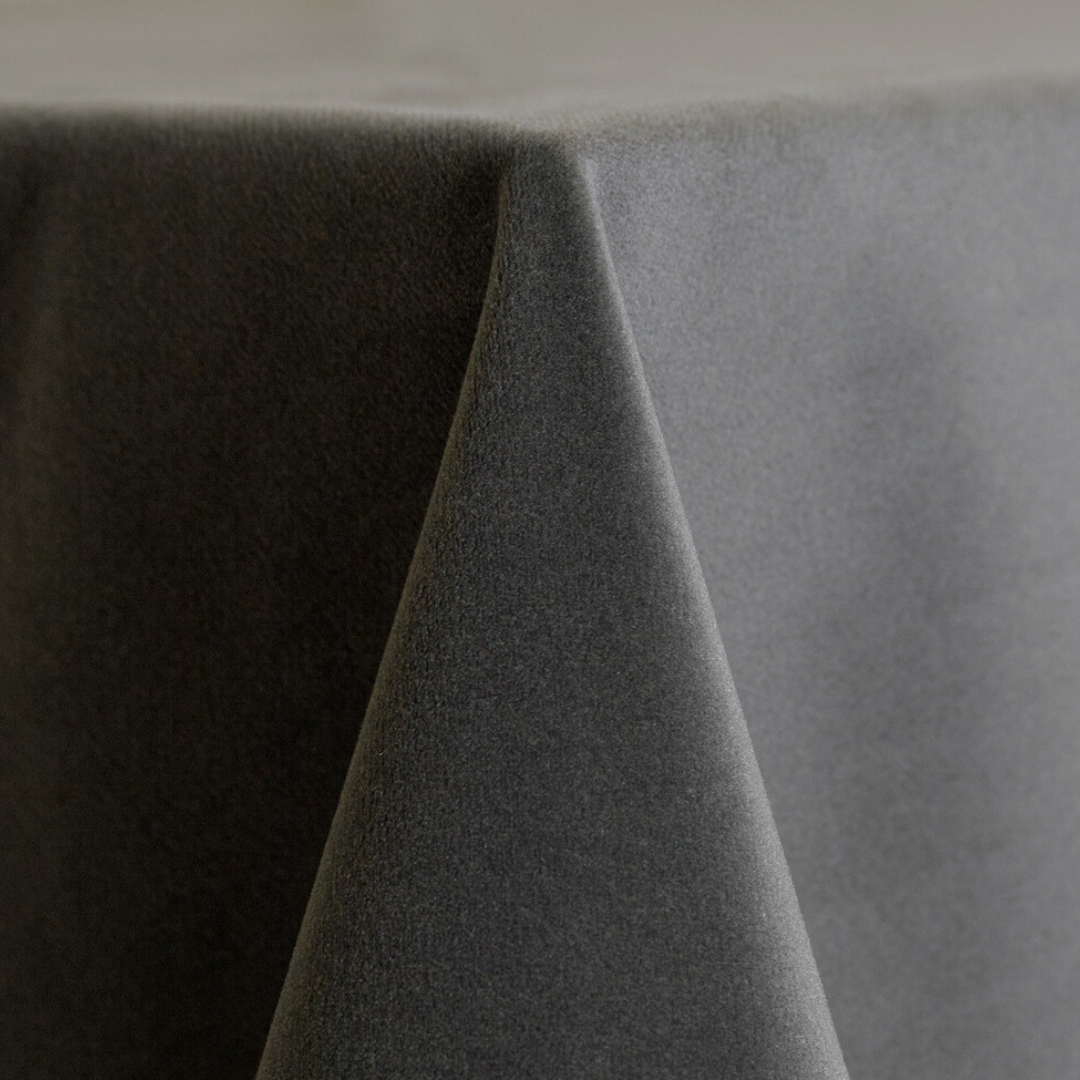 smoke coloured velvet tablecloth 