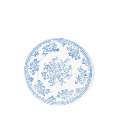 bread plate with blue vintage floral design 