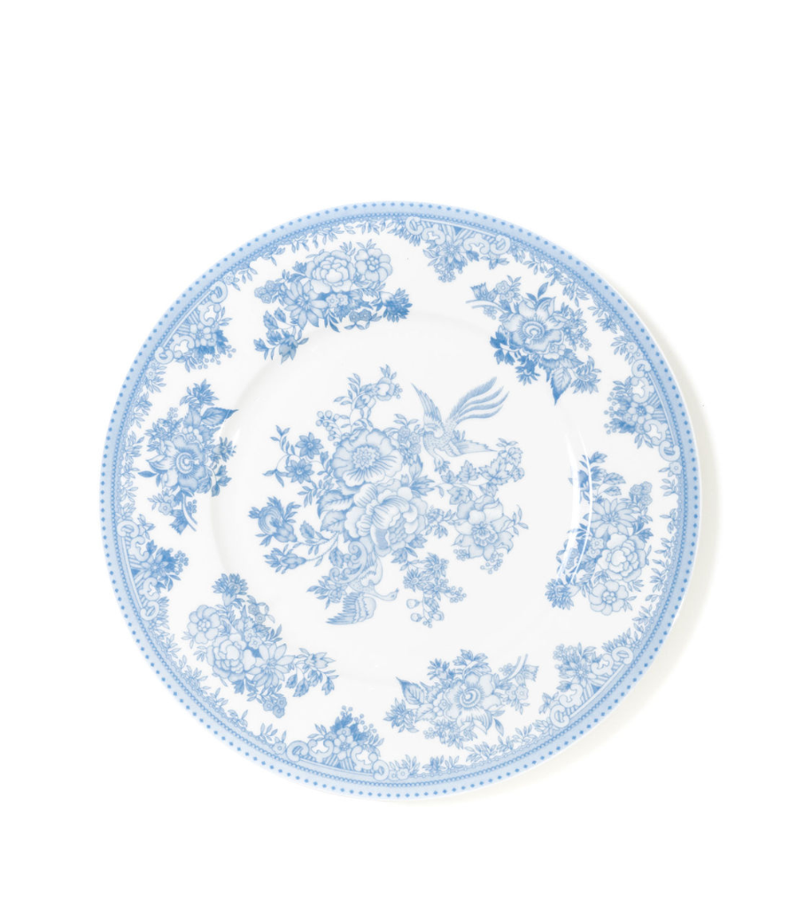 charger plate with blue vintage floral design