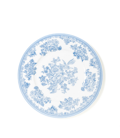 salad plate with blue vintage floral design 