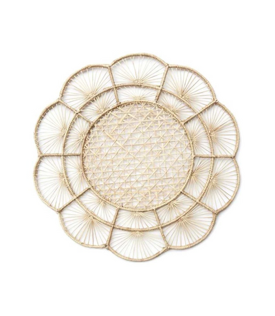 floral shaped woven placemat 