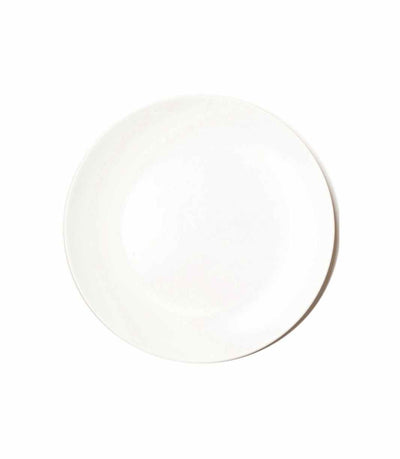 white matte ceramic salad plate