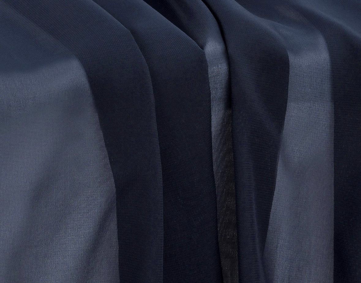 sheer navy blue chiffon table runner
