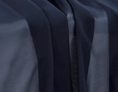 sheer navy blue chiffon table runner