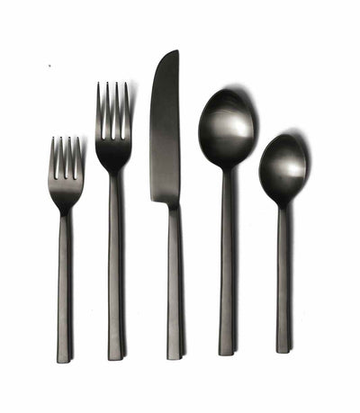 all black cutlery with a square bottom
